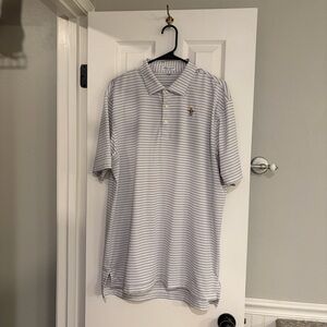 Peter Millar Skull Logo Golf Polo Black White Large